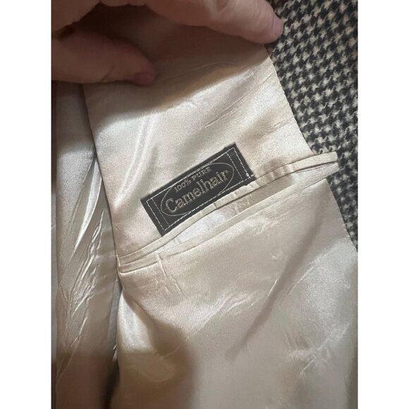 Brooks‎ Brothers 100% Camel Hair Houndstooth Blazer - Size 45L - Picture 6 of 7